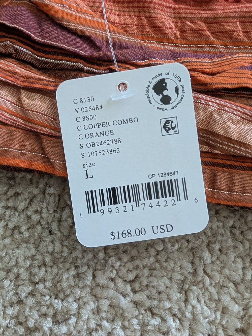 Free People Sedona Stripe Halter Top. NWT. Copper - Picture 5 of 7